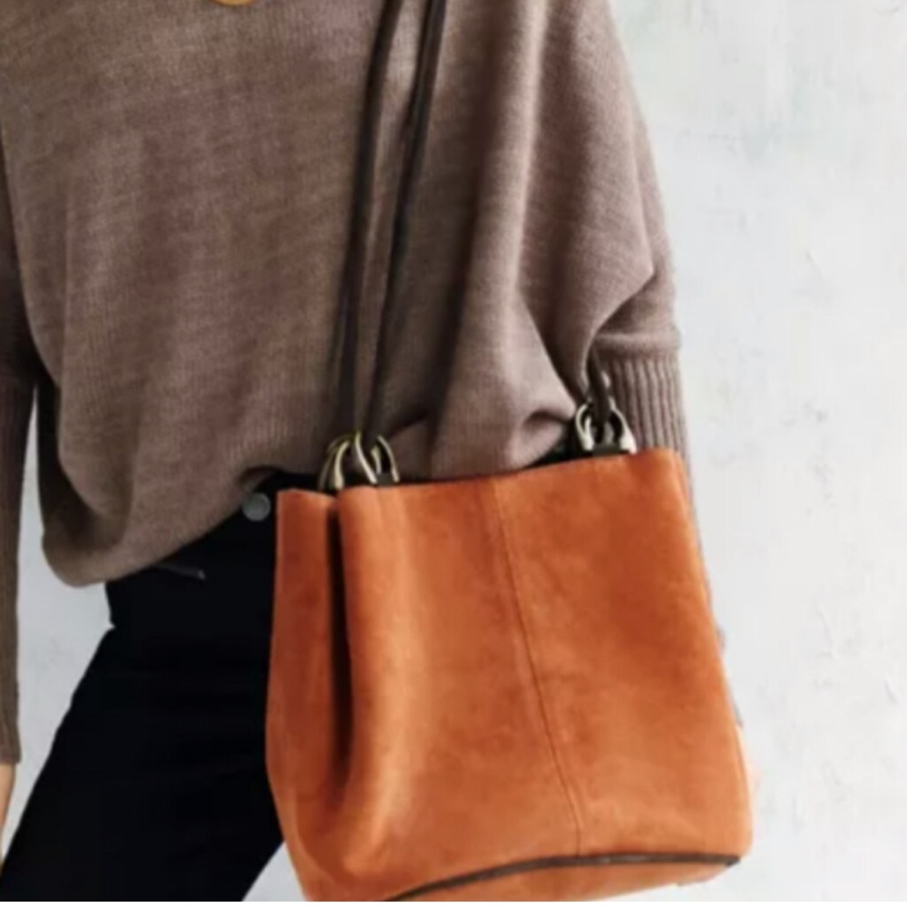 Urban Outfitters Kimchi Blue Rings Suede Bucket Bag